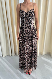 Leopar Desenli Göğüs Kulplu Elbise SY-3292-Leopar