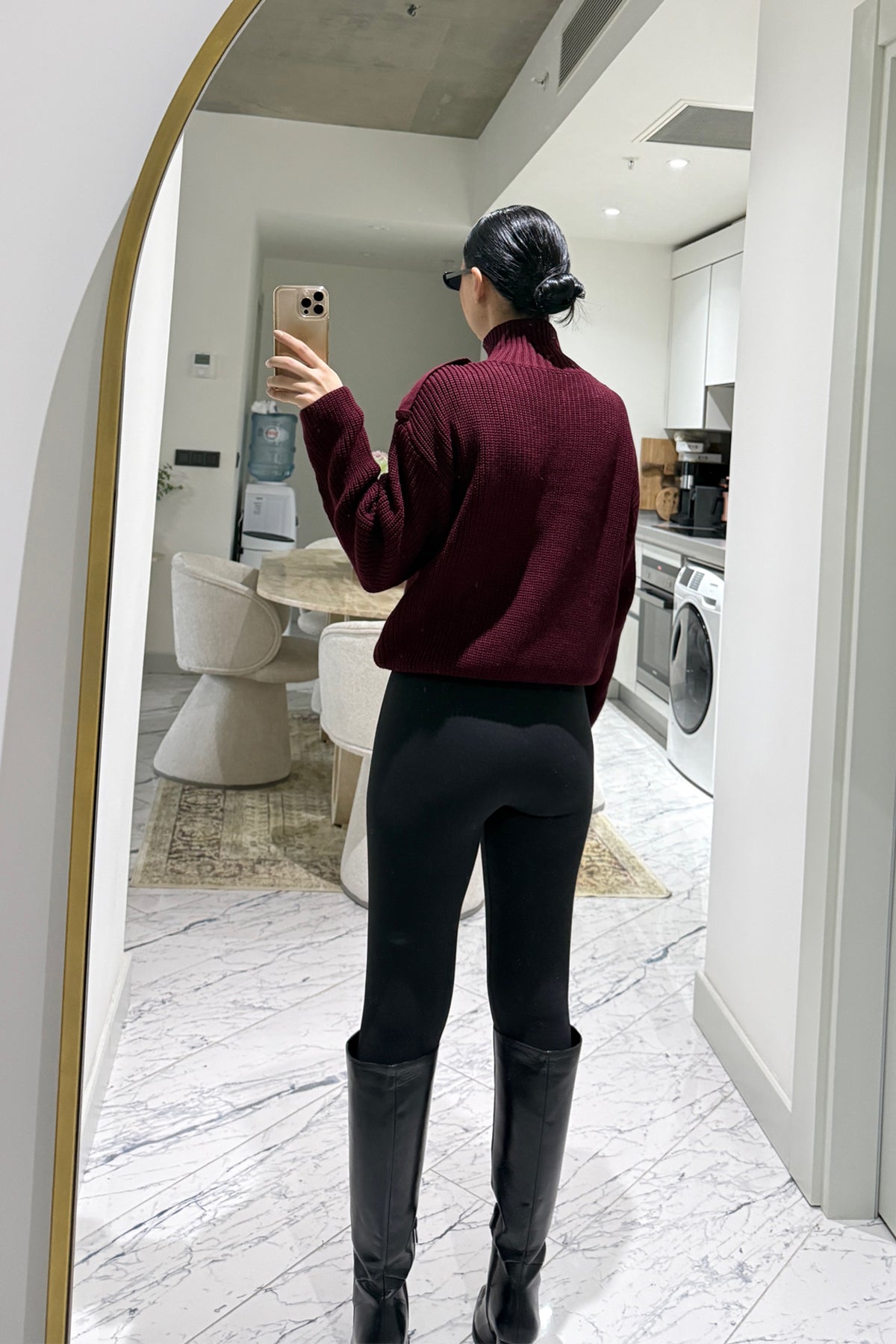 Bordo Siyah Düğmeli Triko Hırka SY-3578-Bordo