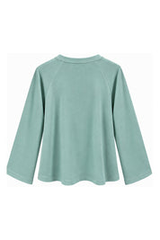 Mint Bisiklet Yaka Yumuşak Dokulu Oversize Sweatshirt SY-3911-Mint