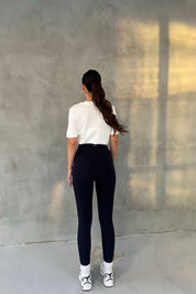 Lacivert Yüksek Bel Biker Uzun Tayt SY-2656-Lacivert