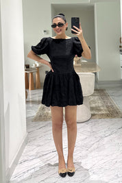 Brode Siyah Mini Santorini  Elbise SY-3664-Siyah