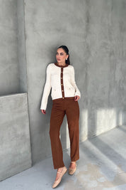 Kahve Caprera Süet Pantolon SY-2665-Kahve