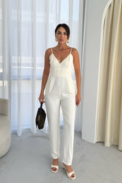 Ekru İnce Askılı Napoli Tulum SY-1954-Ekru