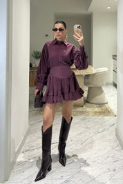 Korse Belli Mini Bordo Etek SY-3564-Bordo