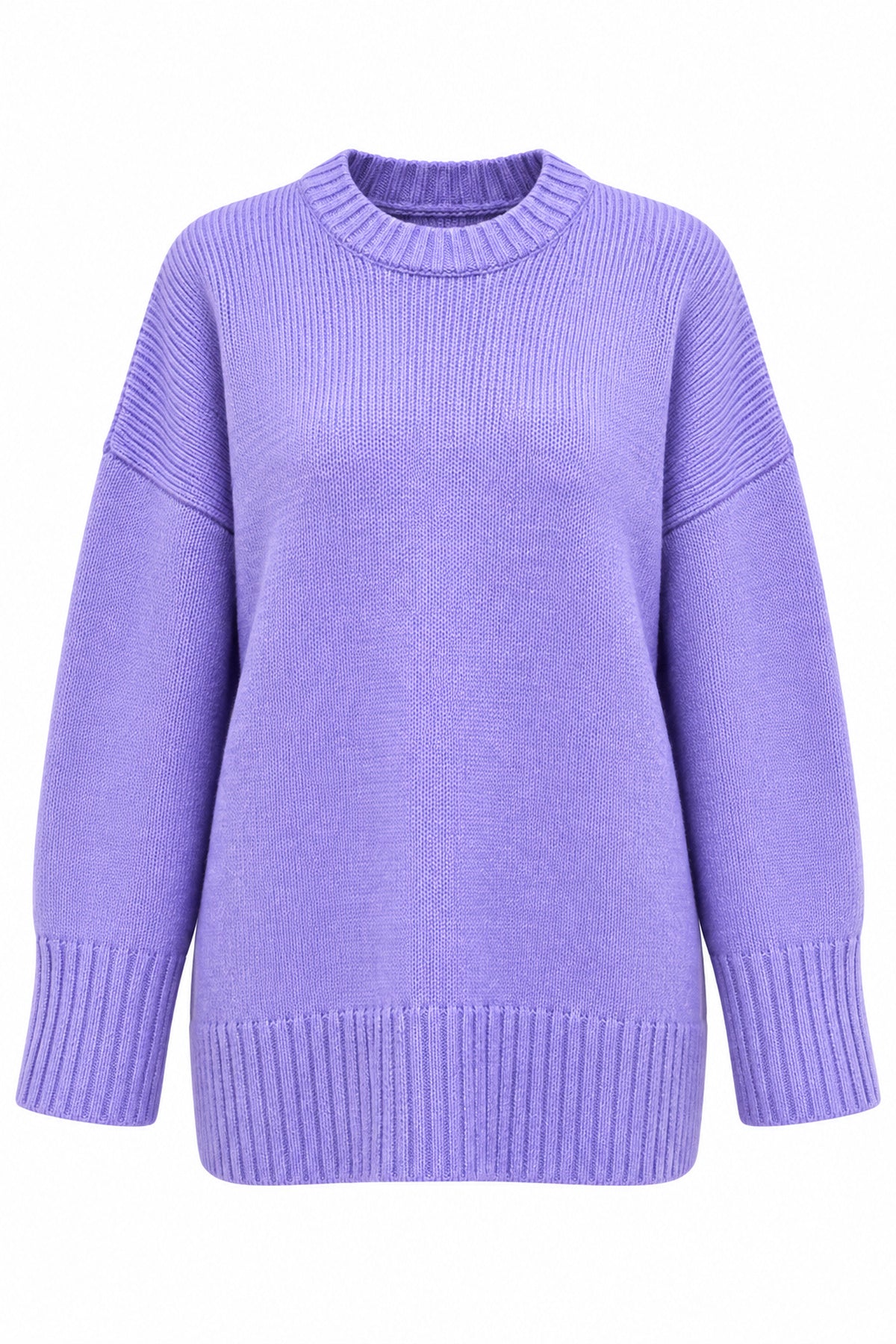 Lila Bisiklet Yaka Oversize Kazak SY-3897-Lila