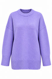 Lila Bisiklet Yaka Oversize Kazak SY-3897-Lila