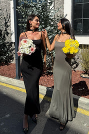 Haki Gold Kuşaklı Midi Elbise SY-3332-Haki