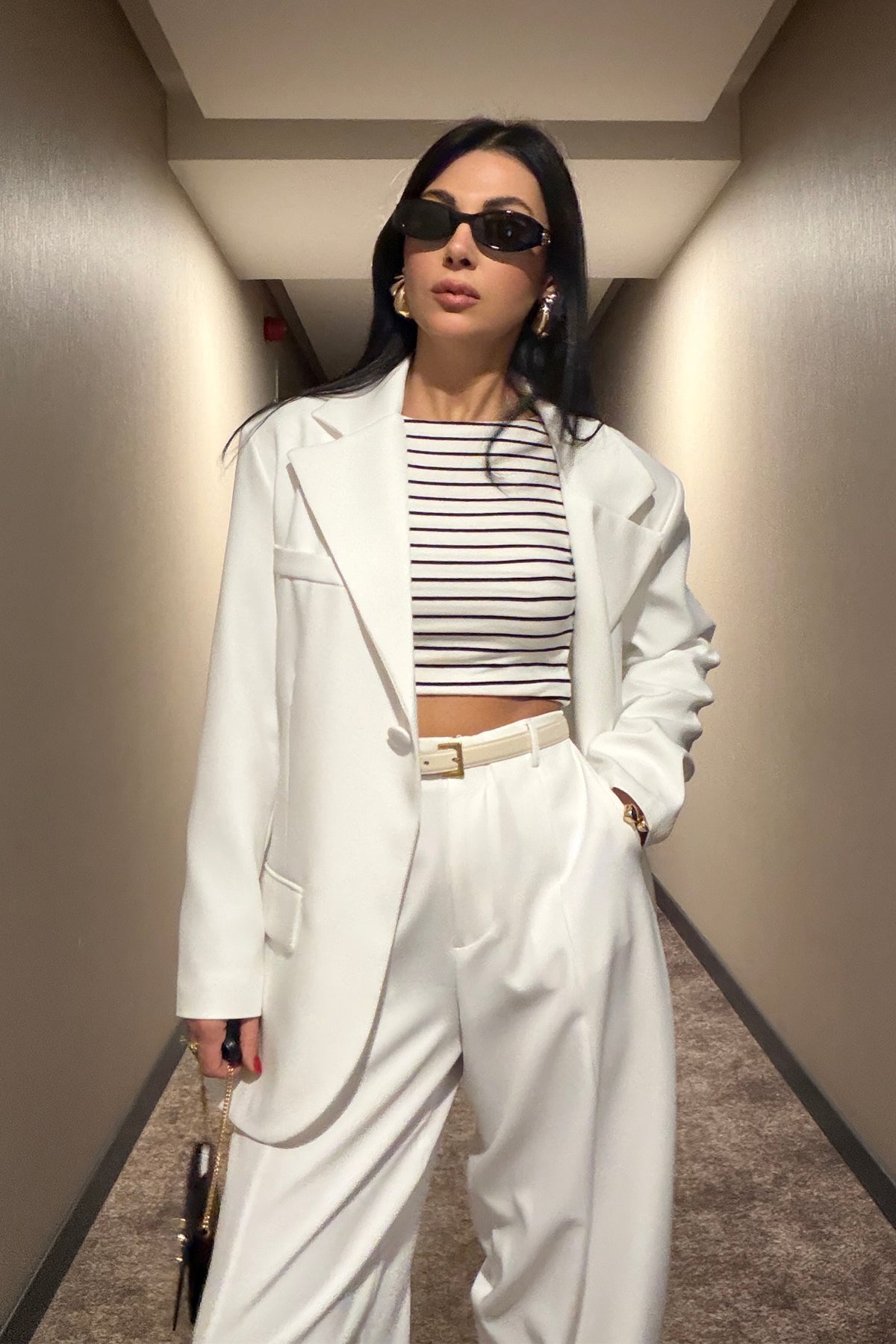 Ola Beyaz Maskülen Blazer Ceket SY-3857-Beyaz