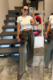 Beyaz Ayıcık Nakışlı Crop SY-2971-Beyaz