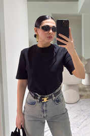 Siyah Bisiklet Yaka Basic T-shirt SY-3642-Siyah