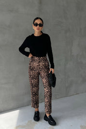 Leopar Desen Cepli Havuç Pantolon SY-2480-Leopar