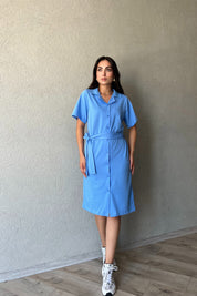 Mavi Marka Model Slim-Fit Polo Yaka Elbise SY-2292-Mavi