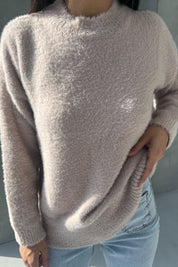 Bej Sakallı Yumoş Triko Kazak SY-2629-Bej