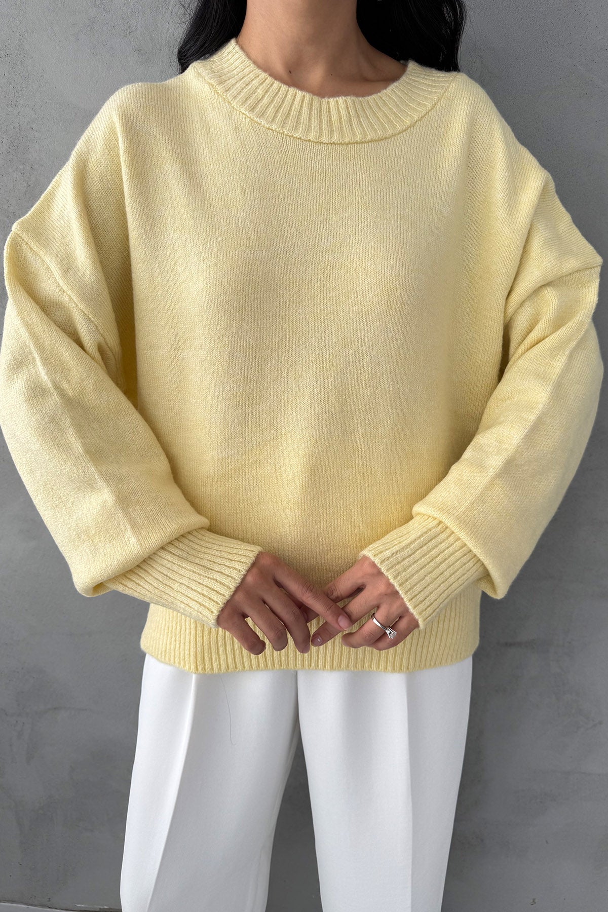 Sarı Premium Triko Kazak SY-3360-Sarı