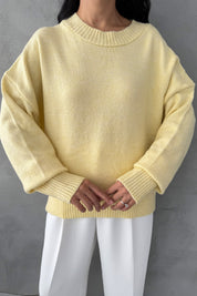 Sarı Premium Triko Kazak SY-3360-Sarı