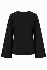 Siyah Oversize İspanyol Kol Basic T-Shirt SY-3846-Siyah