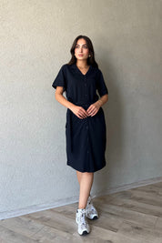 Lacivert Marka Model Slim-Fit Polo Yaka Elbise SY-2292-Lacivert