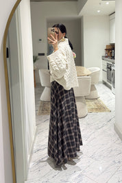 Ekose Desenli Tasarım Etek SY-3603-Antrasit