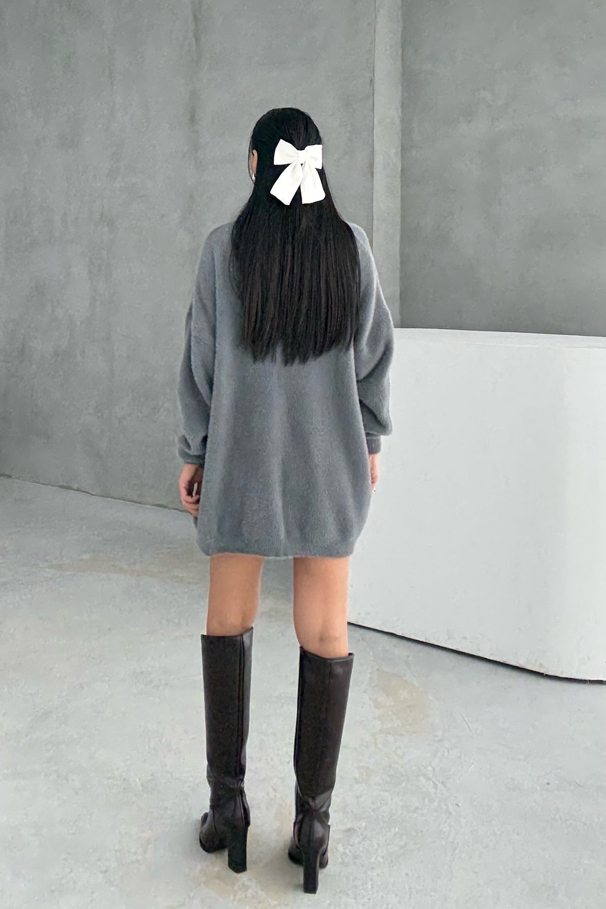 Gri Yumoş 3'lü Etekli Takım SY-3441-Gri