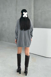 Gri Yumoş 3'lü Etekli Takım SY-3441-Gri