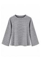 Gri Bisiklet Yaka Yumuşak Dokulu Oversize Sweatshirt SY-3911-Gri