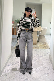 Gri Wide Leg Jean SY-3905-Gri