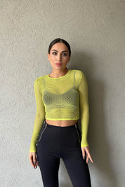 Yeşil File Bluz SY-0989-Yeşil