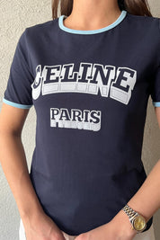 Lacivert Celine Muadili Basic T-shirt SY-1804-Lacivert