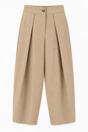 SANÇEZ Pile Detaylı Kumaş Pantolon SY-3856-Camel