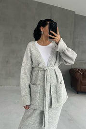 Gri Bolera Triko Etekli Takım SY-2919-Gri