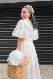 Princess White Balon Kol Elbise SY-3717-Beyaz