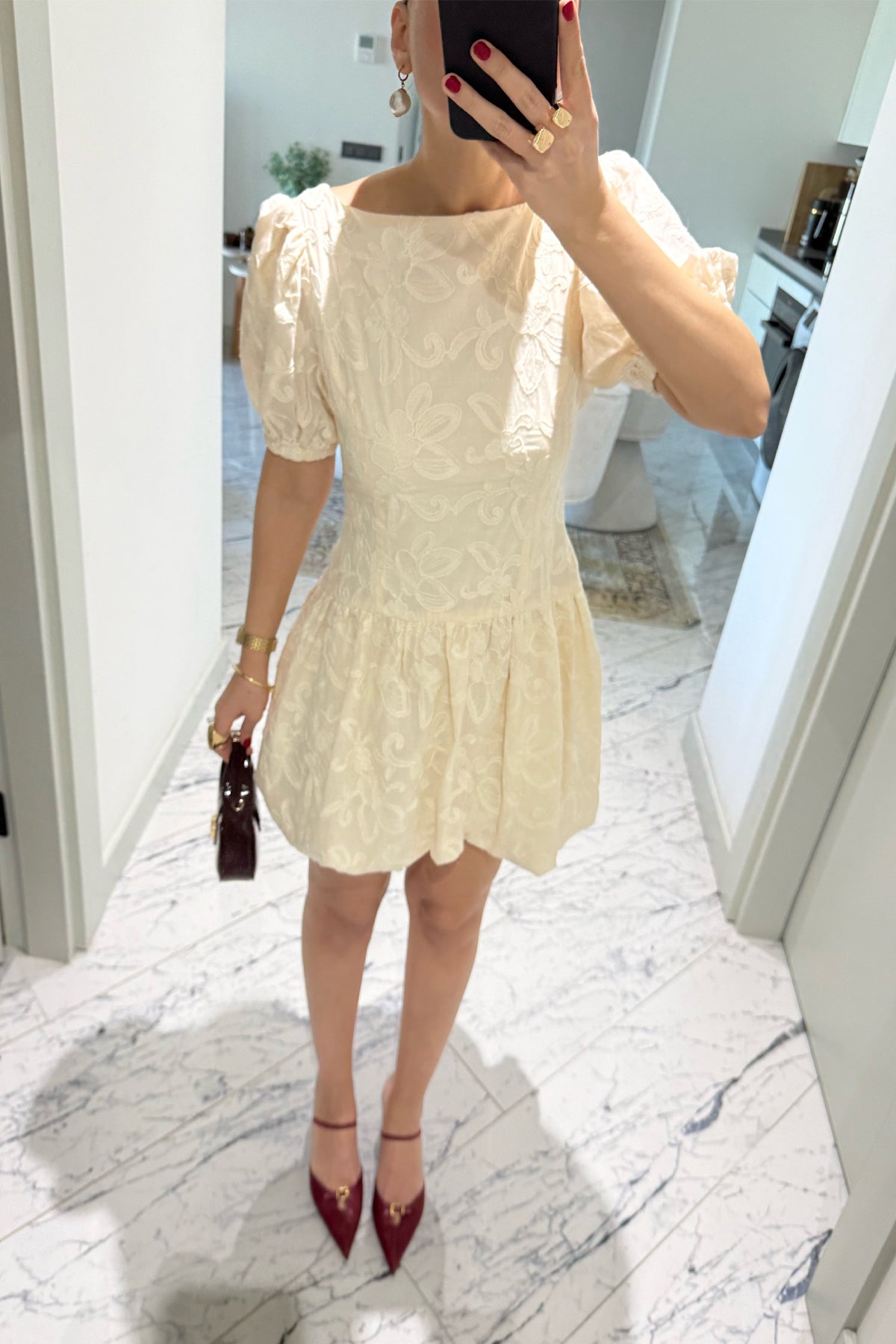 Brode Krem Mini Santorini  Elbise SY-3664-Krem