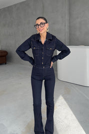 Lacivert Kot Gömlek Pantolon Takım SY-3364-Lacivert