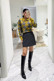 Antrasit Arkadan Fermuarlı Klasik Mini Etek SY-3398-Antrasit