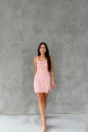 Pembe Triko Tüvit Kısa Elbise SY-2386-Pembe