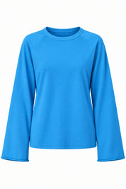 Mavi Oversize İspanyol Kol Basic T-Shirt SY-3846-Mavi