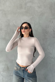 Bej Basic Uzun Kollu Body SY-2655-Bej