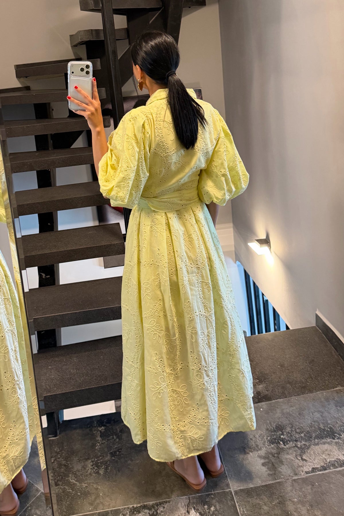 Princess Yellow Balon Kol Elbise SY-3717-Sarı