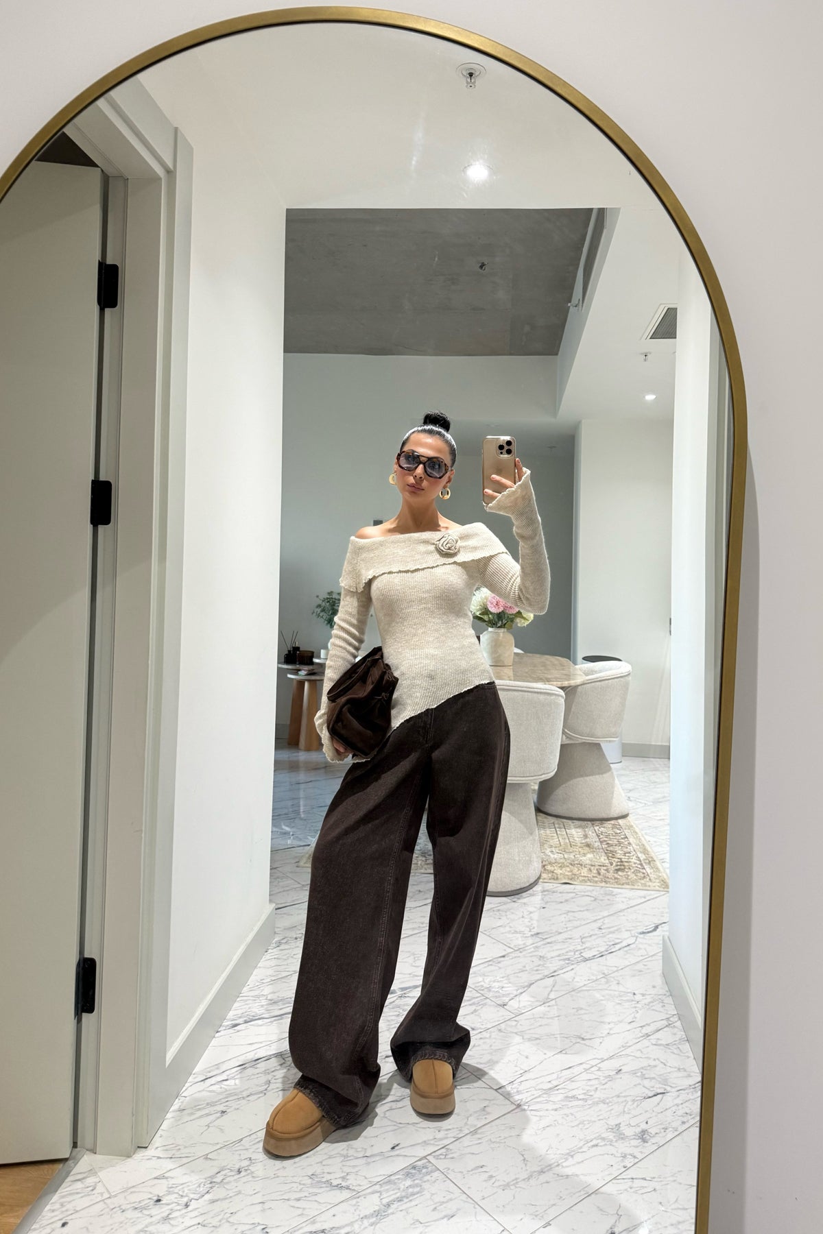 Rosa Casica Carmen Yaka Bej Triko Kazak SY-3496-Bej