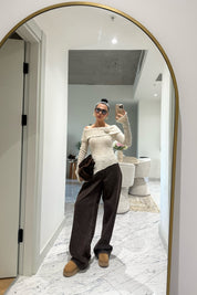 Rosa Casica Carmen Yaka Bej Triko Kazak SY-3496-Bej