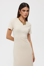 Bej Basıc Uzun Elbise SY-2392-Bej