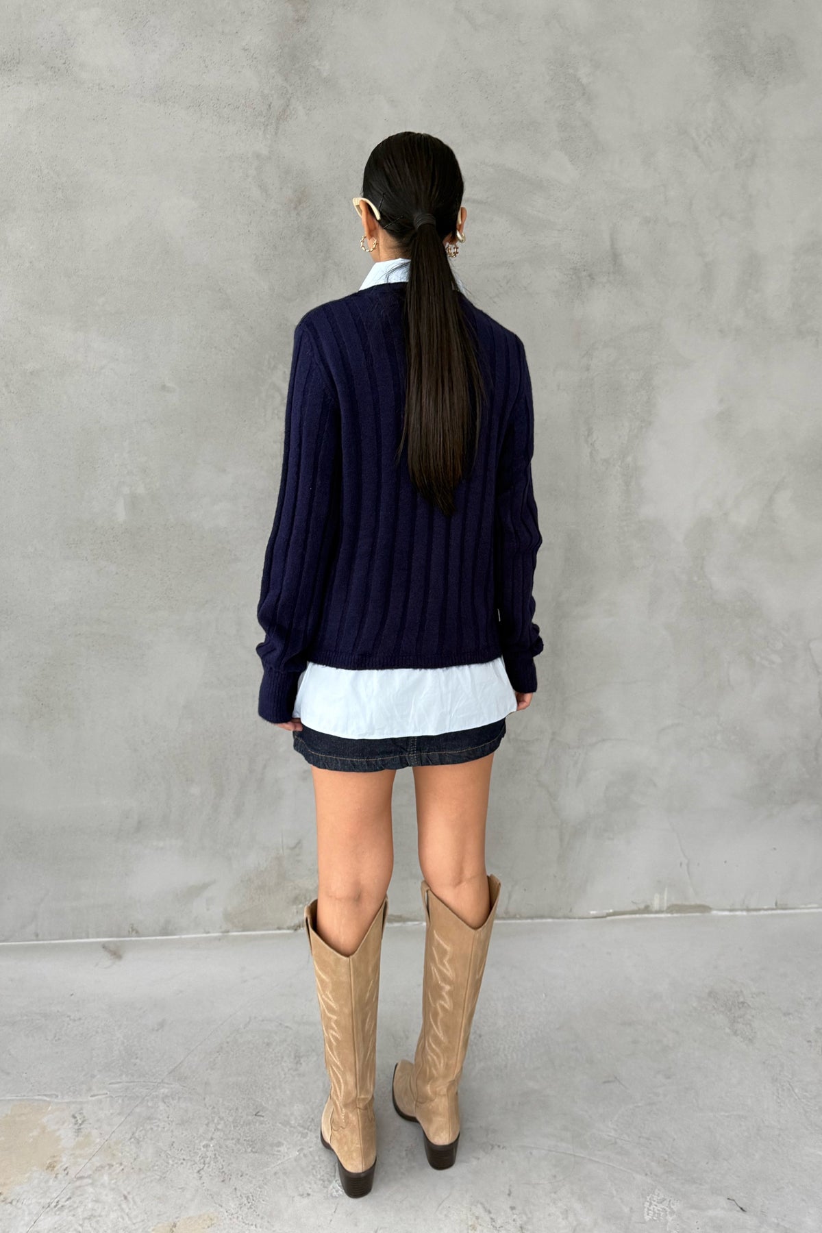 Lacivert Süveterli Gömlek SY-3404-Lacivert