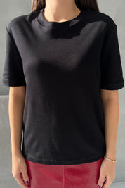 Siyah Kısa Kollu Basic T-shirt SY-2637-Siyah