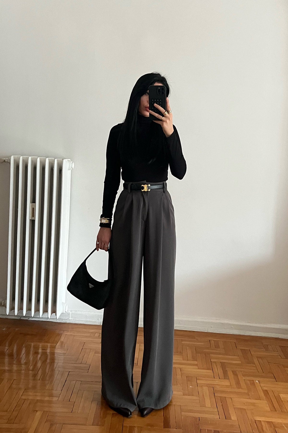 Füme Bol Paça Palazzo pantolon SY-2955-Füme