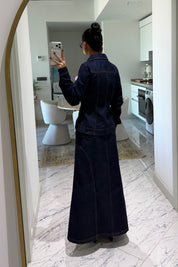 Denim Mavi Tasarım Etekli Takım SY-3854-Mavi