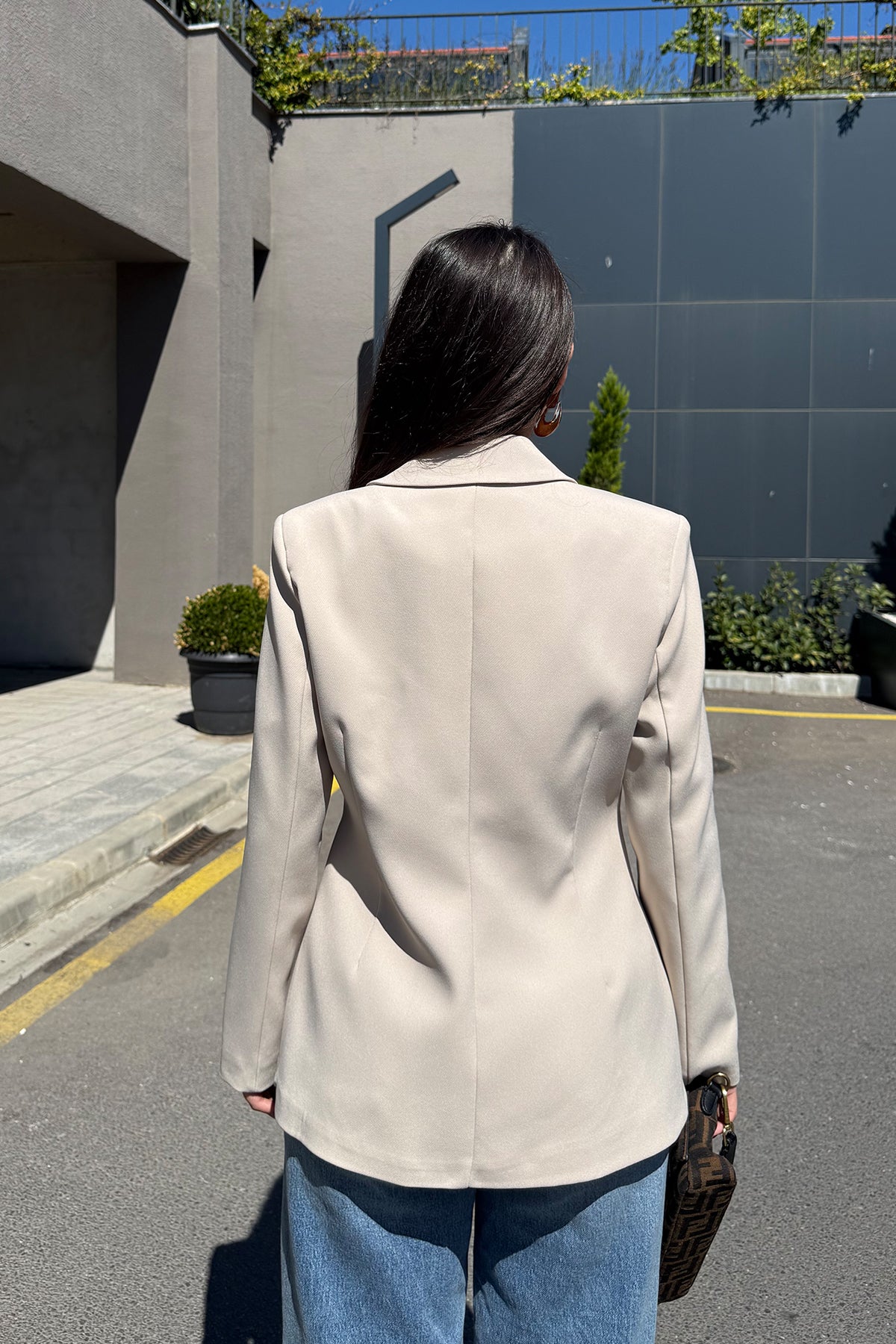 Taş Dior Kuplu Gold Düğmeli Ceket SY-3329-Taş