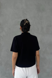 Siyah Önü Cepli Gold Düğmeli Triko Hırka SY-2519-Siyah