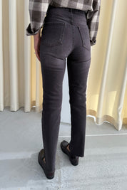 Kahverengi Yıkamalı Kısa Paça BoyFit Jean SY-3476-Kahverengi