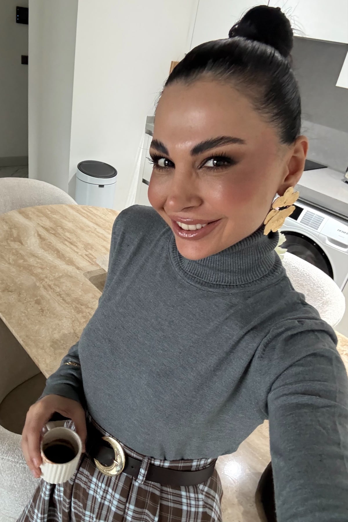 Gri Kadın Balıkçı Yaka Kazak SY-3509-Gri