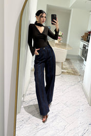 Viral Collection Barrel Çizgili SYA Jean SY-3676-Lacivert